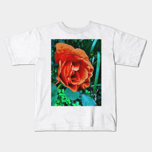Orange Chinese Rose Kids T-Shirt